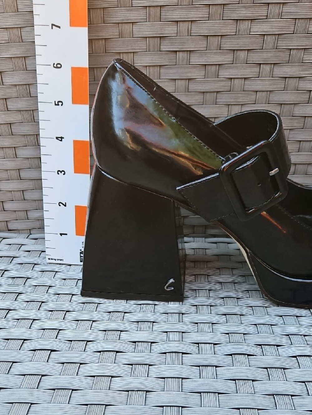 Circus NY Sam Edelman Khiara Platform Black Patent Mary Jane Block Heels Pump - Picture 6 of 17